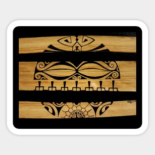 Tiki on tapa polynesian tattoo art Sticker